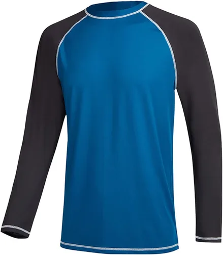 Camisetas de natación de manga larga para hombres Rashguard UPF 50+ Camisa de protección solar UV Atlética Entrenamiento Correr Senderismo Camiseta