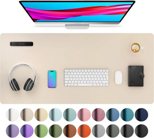 Vista 74 de Aothia - Protector de escritorio de cuero sintético grande, base antideslizante para mouse y superficie para escribir, impermeable, fácil de Agua