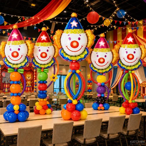 Vista 6 de KatchOn Juego de globos de payaso de 32 pulgadas, paquete de 6, decoraciones de fiesta de circo