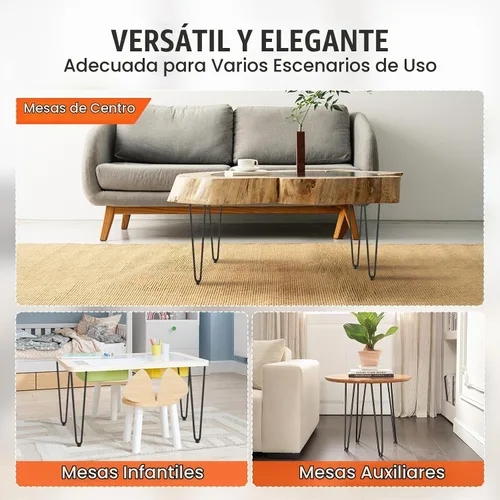 Vista 5 de VEVOR Patas de muebles de horquilla de 16 pulgadas, proyectos de bricolaje para el hogar de metal, mesa de noche, mesa de café, escritorio