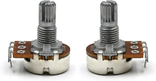 Vista 3 de Potenciómetro de 2 tonos, 1 volumen, 500 K, con 1 conector de salida, placa cuadrada, eje dividido, 2T1V, ollas de repuesto para piezas de guitarra