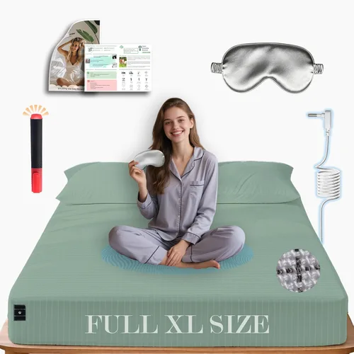 Vista 37 de Ali King Sábanas de Conexión a Tierra - Tamaño Individual, Algodón Suave con Fibra de Plata, Bolsillo Profundo de 15 Pulgadas, Sábanas Ajustables