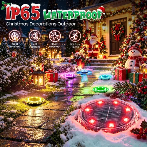 Vista 6 de SOLPEX Luces solares navideñas para exteriores, paquete de 10 unidades que Cambio