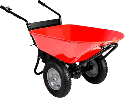 Vista 7 de Carretilla eléctrica, 24 V CC 180 W AGM Batería 330 lbs (150 kg) Capacidad máxima Barril Dump Material Debris Hauler Rojo