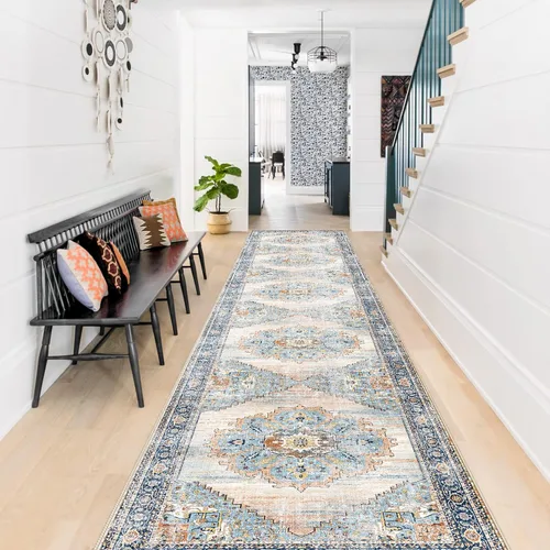 Vista 38 de Alfombra de pasillo lavable de 2 x 3 pies - Alfombra antideslizante resistente a las manchas, alfombras y tapetes de cocina duraderos