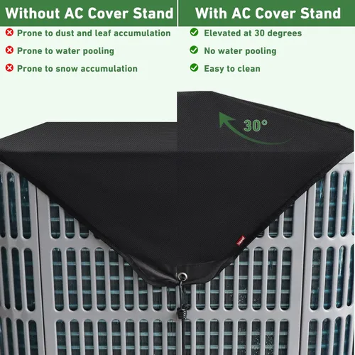 Vista 8 de 28 x 28 Cubiertas de Aire Acondicionado para Exterior con Soporte de Cubierta, Cubierta de CA Resistente al Agua de 600D, Cubiertas de Condensedor