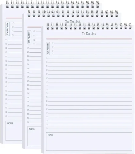 Vista 12 de Bloc de notas de lista de tareas pendientes, 3 piezas/juego, bloc de notas diario sin fecha, 52 hojas arrancables, bloc de planificación de 5.5" x