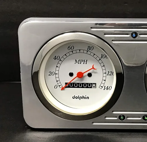Vista 2 de 1946 Willys 2 Gauge Dash Panel Inserto 3 3/8" Quad Style Mecánico Blanco