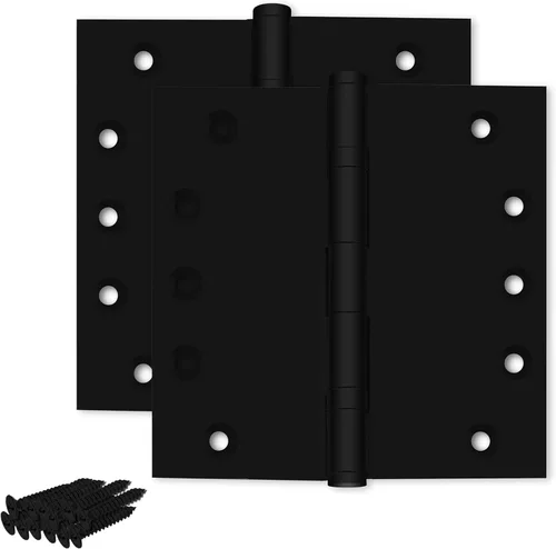 Vista 19 de Bisagra de puerta de latón macizo, rodamiento de bolas resistente, 5 x 5 pulgadas, juego de 2 bisagras (latón antiguo)