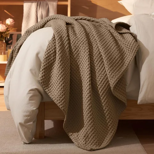 Vista 22 de PHF - Manta de punto gofre ultra suave de 50"x 60" - Manta tejida, ligera, transpirable y acogedora, lavada - Ideal para sofá, cama, sillón, Negro