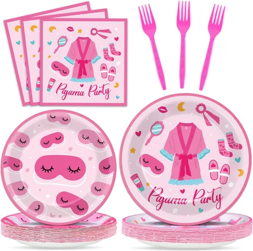 Vista 58 de Qyeahkj 100 piezas de platos y servilletas de patinaje en línea para fiesta rosa, suministros de decoración de cumpleaños con temática de patinaje