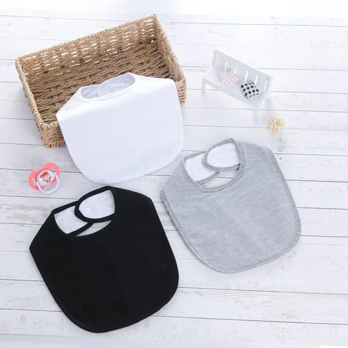 Vista 4 de Baberos impermeables Hakochia de algodón orgánico súper suaves y absorbentes con cierre de presión ajustable para bebés niños y niñas