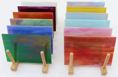Vista 4 de LITMIND 12 hojas de vidrieras iridiscentes – 4 x 6 pulgadas de vidrio de arte arcoíris opaco para mosaicos, manualidades y proyectos de bricolaje