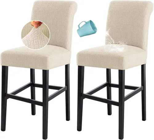 Vista 12 de H.VERSAILTEX Funda para taburete de bar 100% impermeable, elástica, funda para taburete de mostrador, funda para silla de pub, para comedor