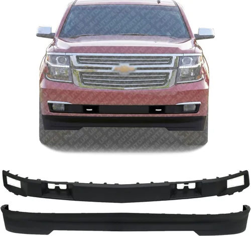 Moldura de parachoques delantero con agujeros de gancho de remolque + deflector de aire inferior con textura para Chevrolet Suburban/Tahoe 2015-2020