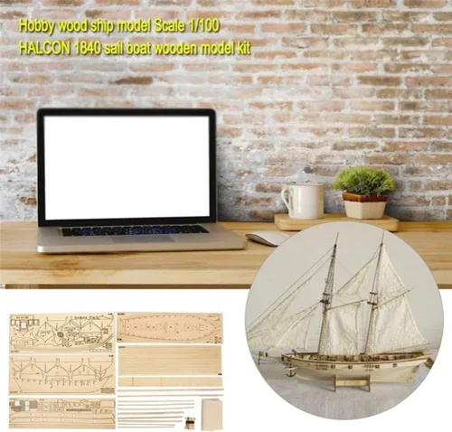 Vista 4 de PUZOU Modelo de velero de madera, kit de barco de vela de madera, kit de modelado de barcos de madera, modelo de barco de bricolaje, barcos de vela