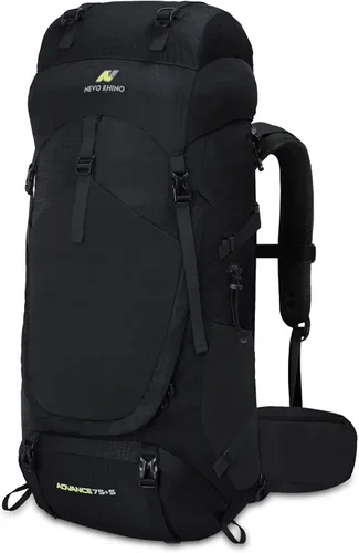 Vista 10 de N NEVO RHINO - Mochila de senderismo con marco interno 50, 60, 65, 70 y 80 L, mochila impermeable para escalar, camping, con cubierta de lluvia