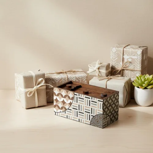 Vista 7 de Enigma Decode - Caja de rompecabezas secreta - Soporte para dinero y tarjetas de regalo en un candado de madera con dos compartimentos ocultos