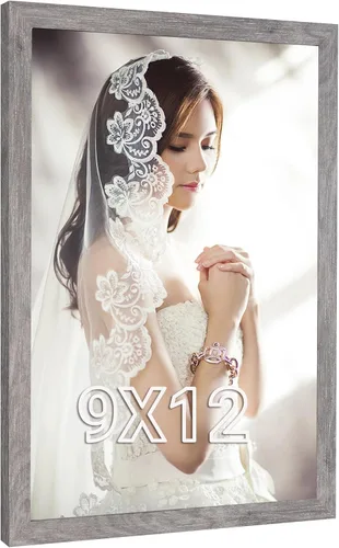 Vista 89 de Marco de 8 x 24 pulgadas de madera natural con veta rústica, marco de 24 x 8 pulgadas en color beige, marco para colgar pósteres de arte, marco de 8