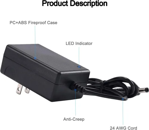 Vista 4 de Fuente de alimentación de 6V 3A, COOLM AC 100-240V a CC 6 voltios 3amp 3000mA adaptador de corriente transformador 18 vatios Max Chrager 18W