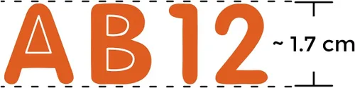 Vista 2 de Calcomanías de letras del alfabeto, números de personajes, etiquetas autoadhesivas (5 hojas, naranja)