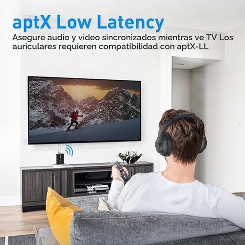 Vista 2 de 1Mii Adaptador RCA Bluetooth 5.3 para TV, Transmisor Receptor Bluetooth de 3.5mm AUX para 2 AirPods o Auriculares, Estéreo para el Hogar, Altavoces