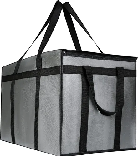 Vista 20 de musbus - Paquete de 2 bolsas aislantes reutilizables para comestibles, bolsa enfriadora plegable para comestibles, bolsa aislante grande resistente