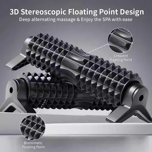 Vista 4 de RUNWE Rodillo de espuma con soporte – Rodillo de espuma de soporte para dolor de espalda, rodillo de masaje de tejido profundo de punto de gatillo