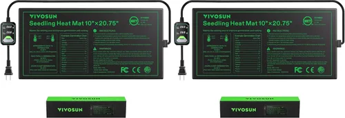Vista 9 de VIVOSUN Tapete térmico para plántulas de 10"x20.75" con controlador de temperatura integrado, almohadilla térmica para plantas impermeable