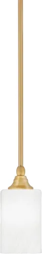 Vista 240 de Toltec Lighting Tallo Colgado Mini colgante, acabado de cobre negro, 3.5" cuadrado humo burbuja vidrio