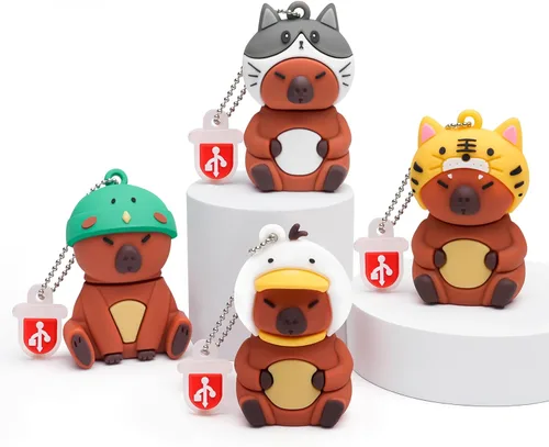 BORLTER CLAMP Memoria USB Stick 4pcs 16GB Cute Flash Drive Capybara Animal Memory Stick Novedad Flash Drive Pendrive Thumb Drive Regalo para