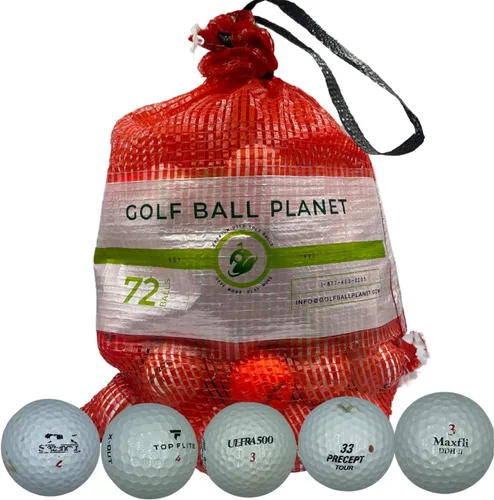 Golf Ball Planet - Bolsa de malla para 72 pelotas de golf, pelotas usadas para práctica de golf