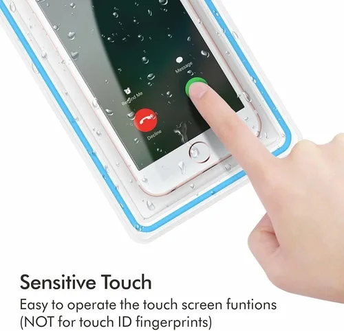 Vista 5 de Bolsa universal impermeable para teléfono, paquete de 4 fundas impermeables IPX8 con cordón para teléfono compatible con iPhone 15 14 13 12 11 Pro