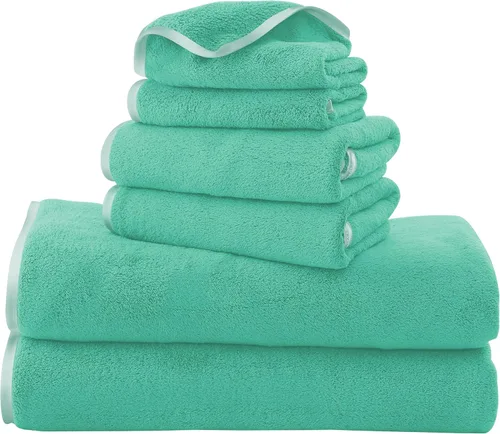 Vista 51 de TENSTARS Juego de 12 paños de alta calidad, secado rápido, terciopelo coral de microfibra suave, altamente absorbente, uso multiusos como baño, spa