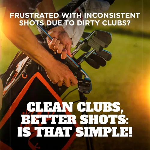 Vista 4 de Frogger BrushPro - Limpiador de palos de golf con agarre ergonómico y cable retráctil de 2.5 pies, cepillo resistente para palos de golf y limpiador