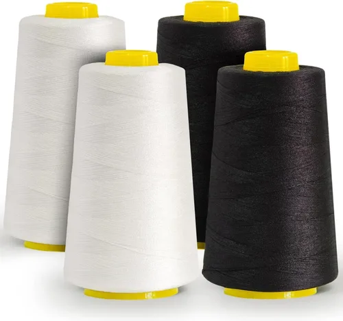 Vista 26 de AK Trading - Paquete de 4 conos de hilo de coser multiusos dorados (6000 yardas cada uno) de carretes de hilo de poliéster de alta resistencia