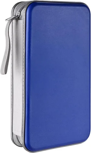 Vista 14 de LIOVODE Funda para DVD, estuche portátil para CD de capacidad para 96, soporte de almacenamiento de plástico duro para DVD, CD, cartera, organizador