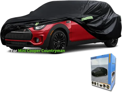 Vista 12 de Funda a medida para automóvil mini-auto, 7 capas de cubierta impermeable para todo tipo de clima, para exteriores, cubierta completa contra la Negro