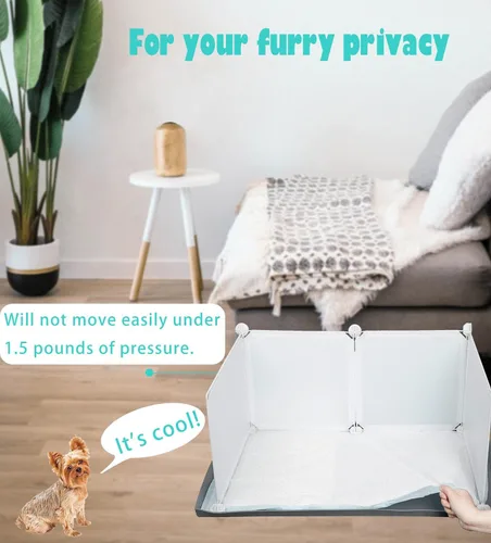 Vista 6 de Caja de arena para perros con paredes altas, orinal para perros pequeños a medianos como Corgie Bulldog Francés, etc. Bandeja de silicona para orina