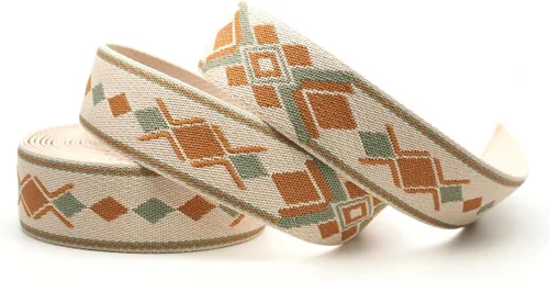 Vista 5 de CRAFTMEMORE Correa de poliéster de algodón estilo bohemio de 1.5 pulgadas, correas fuertes para artes, manualidades, correa de bolsa