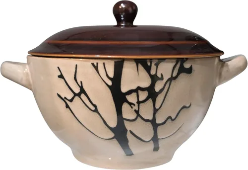 Vista 7 de ECODECO Bake & Serve - Tazones de sopa grandes de cerámica con asas, 30 onzas, juego de 2, ollas aptas para horno con tapas