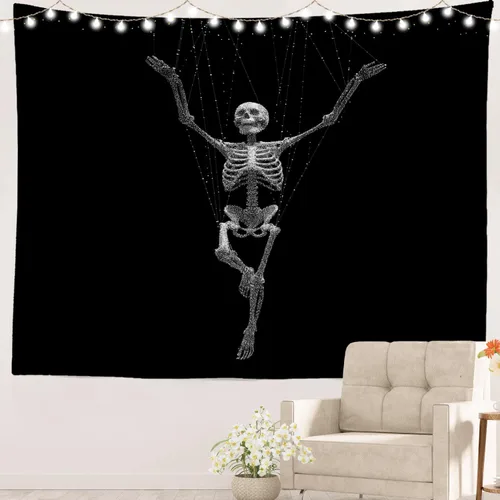 Vista 22 de Batmerry Peaceful Retreat Beautiful Landscape Tapestry, Blooming Garden Setting Wall Art Hanging Decoration Polyester Fiber White Ruffled Around For