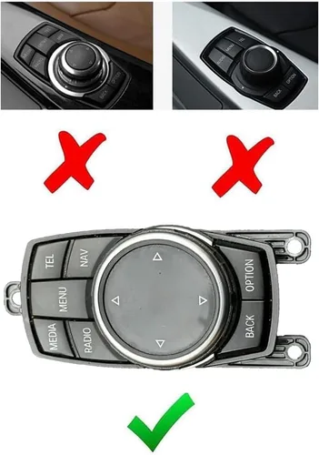 Vista 2 de MAXMILO DEMILLO - 1 anillo de aluminio para BMW 1 2 3 4 5 6 7 Series X3 X4 X5 X6 consola central iDrive controlador multimedia perilla (azul)