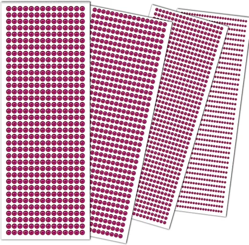 Vista 8 de 1799 piezas 4 hojas de pegatinas de diamantes de imitación 3/4/5/6 mm autoadhesivas para maquillaje de cara, ojos, cabello y cuerpo (Rojo-3/4/5/6mm)