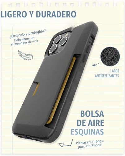 Vista 4 de Smartish Funda tipo cartera para iPhone SE - Wallet Slayer Vol 1 [delgada + protectora] portador de tarjetas de crédito probado contra caídas traje