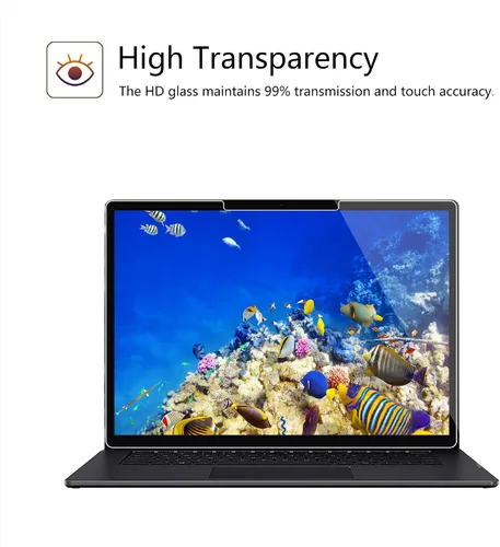 Vista 3 de Megoo Protector de pantalla para Microsoft Surface Laptop 7 (2024, 13.8 pulgadas), vidrio templado, fácil instalación, resistente a los arañazos