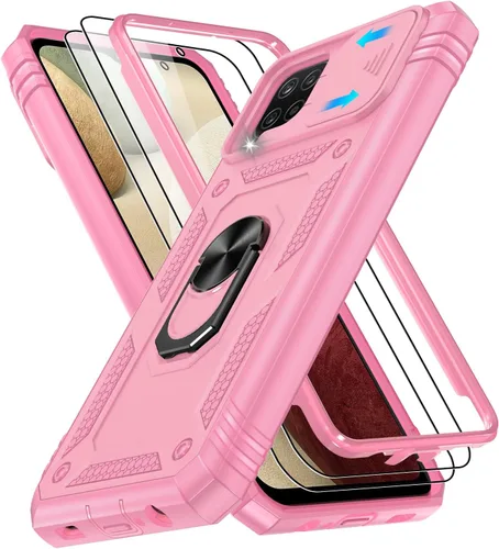 Vista 54 de Gritup Funda para Google Pixel 6 con cubierta deslizante para cámara y protector de pantalla (2 unidades), soporte de anillo giratorio 360°, funda