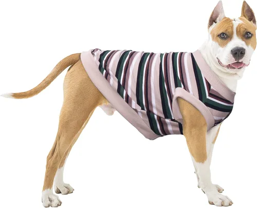 Vista 75 de Camisetas a rayas para perros medianos, ropa sin mangas, camiseta sin mangas, chaleco para Schnauzer, Shiba Inu, rojo, grande