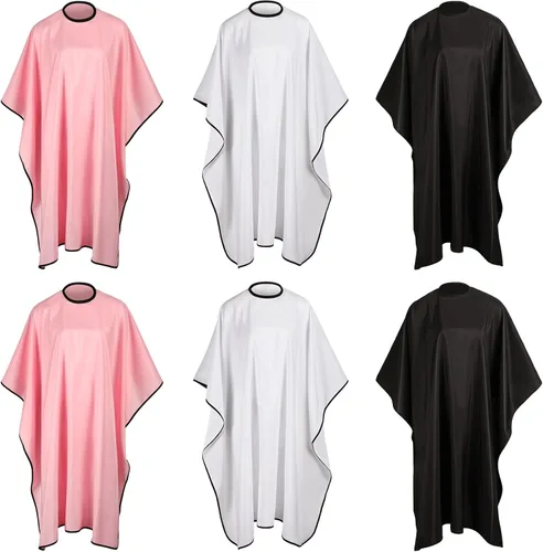 Vista 10 de Capa profesional impermeable para peluquería y peluquería, tamaño ajustable, 6 unidades, 47 x 59 pulgadas