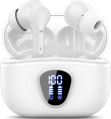 Vista 13 de Auriculares inalámbricos, Auriculares Bluetooth 5.4 HiFi Estéreo, Auriculares Bluetooth con Micrófono ENC de Cancelación de Ruido, Auriculares